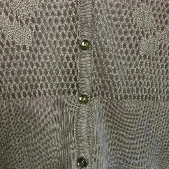 Tricotto Peach/Pink Mesh Cardigan Size  Small - Picture 8 of 16